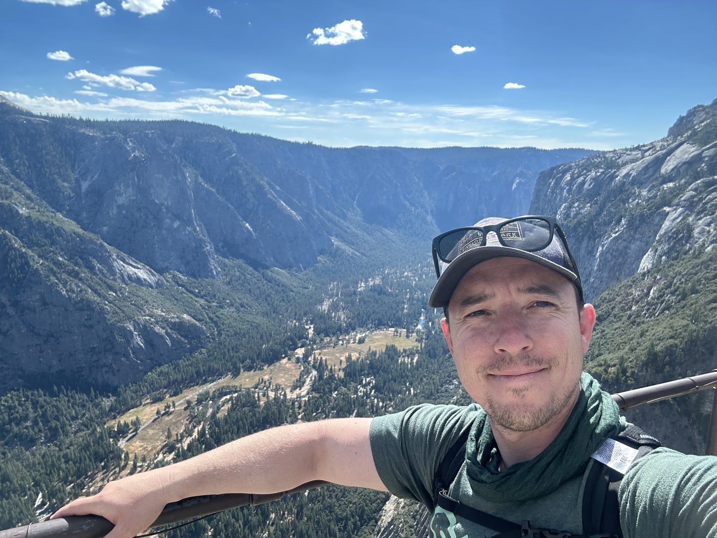 Overlooking Yosemite Valley from a high vantage point
